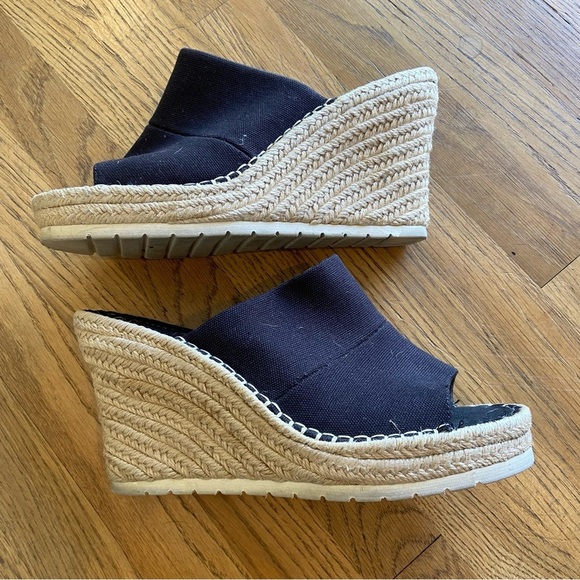 TOMS Monica Mule Espadrille Wedge Platform Sandals Black Size 9.5 - Picture 5 of 14